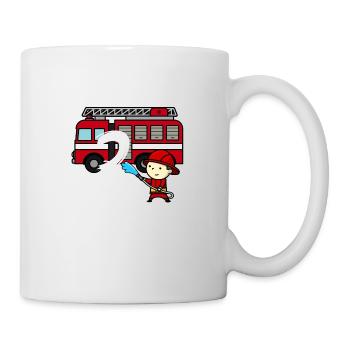 Anniversaire enfant 3 ans pompiers - Mug blanc - blanc - Droite