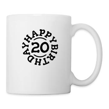 20. Geburtstag 20 Jahre Happy Birthday Kreis - Tasse - Weiß - Rechts