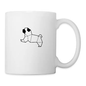 Little Pug poly art gift dog - Mug - white - Right