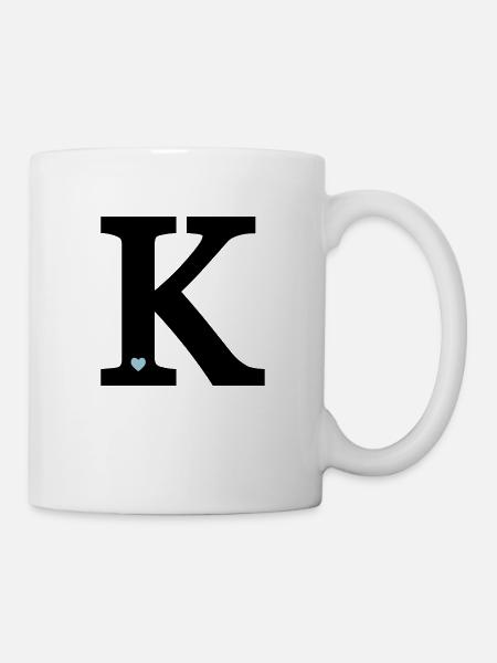Buchstabe K Anfangsbuchstabe - Tasse - Weiß
