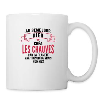 au 8ème jour dieu créa les chauves - Mug blanc - blanc - Droite