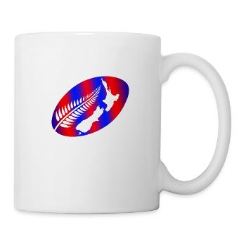 Idée cadeau fougère argentée Rugby Aotearoa Nouvelle-Zélande - Mug blanc - blanc - Droite