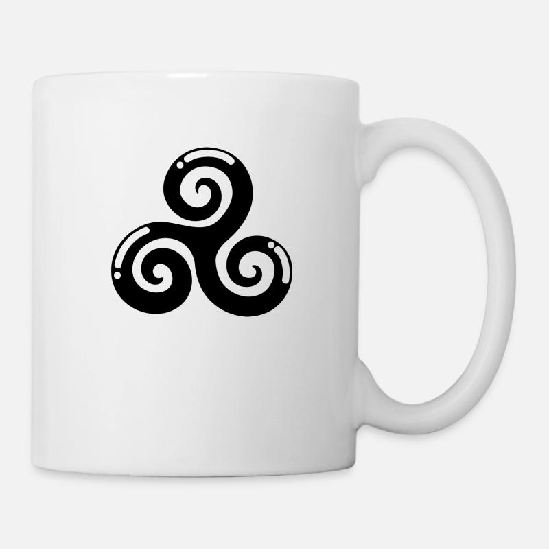 celtic triskele noir et blanc cadeau - Mug blanc - blanc