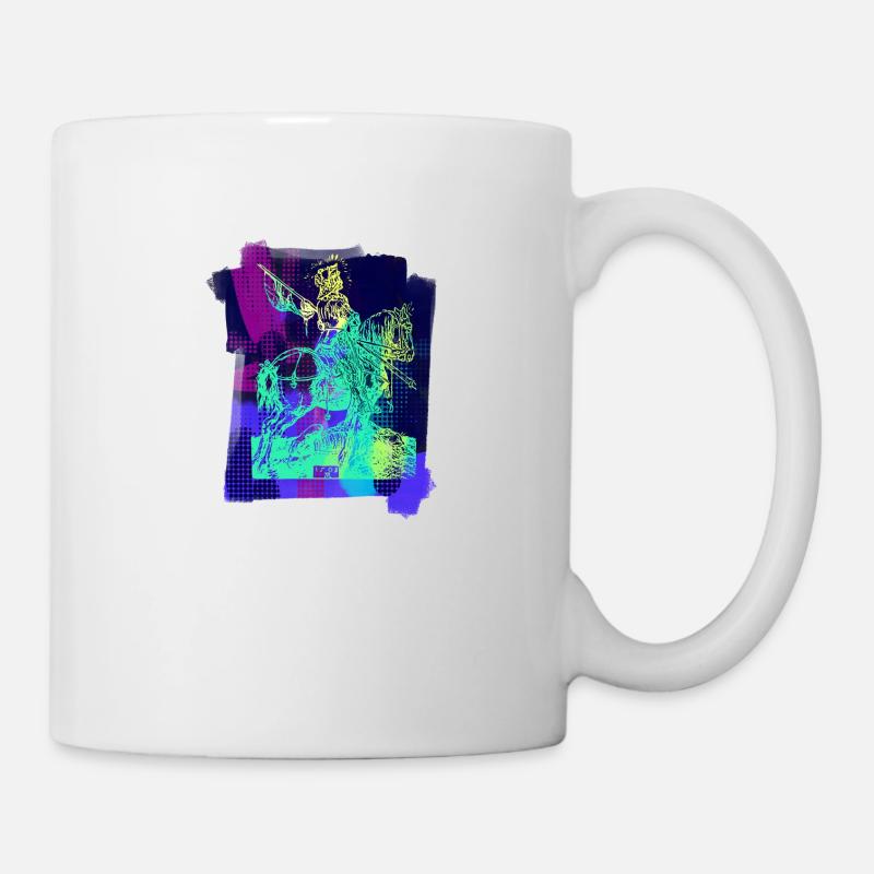 Chevalier médiéval Original Albrecht Dürer Pop Art - Mug blanc - blanc