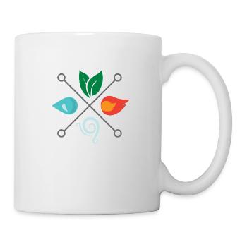 Symbole Quatre éléments Terre Air Air Feu Eau - Mug blanc - blanc - Droite