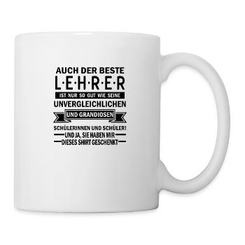 Beste Lehrer Beruf Schule Geschenk - Tasse - Weiß - Rechts