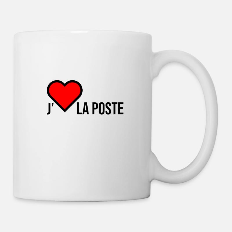 j'adore la poste facteur livraison - Mug blanc - blanc