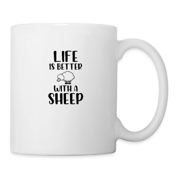 Life is better with a sheep - Mug - white - Right