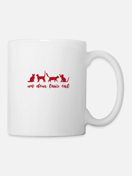 Un deux trois cat Geschenk Katze Haustiere - Tasse - Weiß