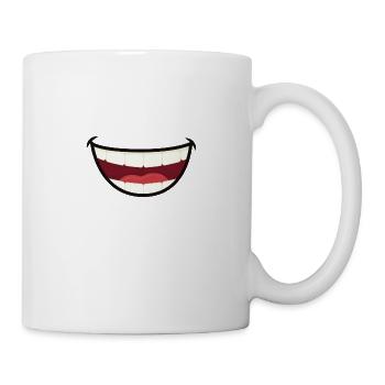 Maskenstoff Lächeln Humor lustiges Weihnachtsgeschenk - Tasse - Weiß - Rechts