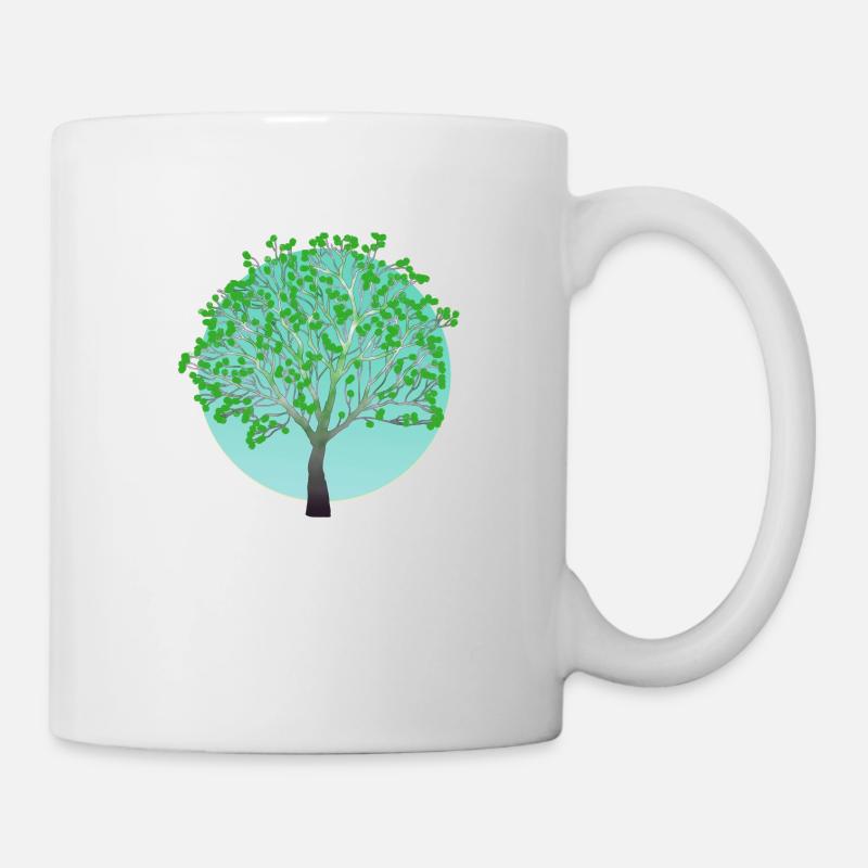 Grüner Baum im Frühling - Tasse - Weiß