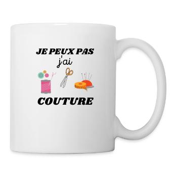 T-shirt je peux pas j ai couture humour cadeau - Mug blanc - blanc - Droite