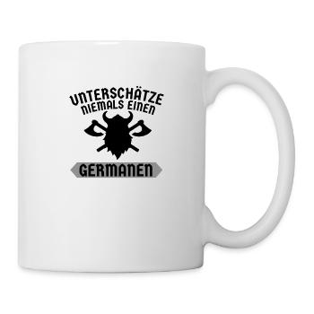 Unterschätze niemals einen Germanen Wikinger Odin - Tasse - Weiß - Rechts