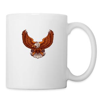 Eagle flies and grasps with claws - Mug - white - Right