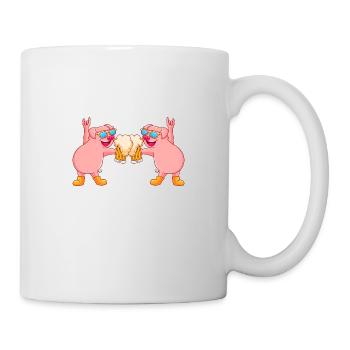 pig beer party sau team comic - Mug - white - Right
