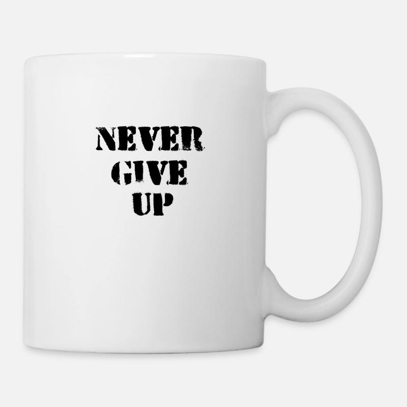 Never give up - Mug - white