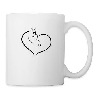 Cheval, coeur, idée cadeau amour cheval, tête de cheval - Mug blanc - blanc - Droite