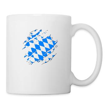 Bayern Flagge Risse Kratzer Bayerische BY - Tasse - Weiß - Rechts