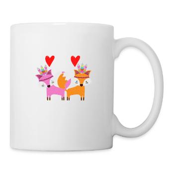 Amour de renard, couple, relation - Mug blanc - blanc - Droite
