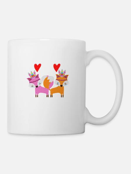 Fuchs Liebe, Paar, Beziehung - Tasse - Weiß