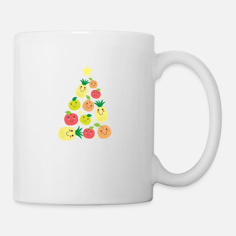 Gesunder fruchtiger Weihnachtsbaum - Tasse - Weiß
