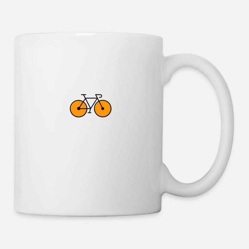 oranges Rennrad - Tasse - Weiß