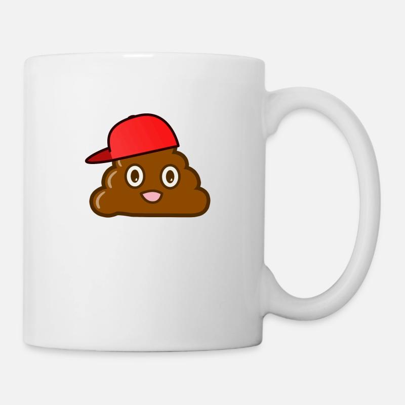 Mr. Turd Dude - Joyeux tas de caca avec casquette - Mug blanc - blanc