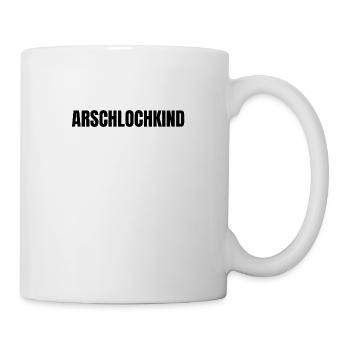 Arschlochkind du Arschloch Arschlöcher lustig - Tasse - Weiß - Rechts