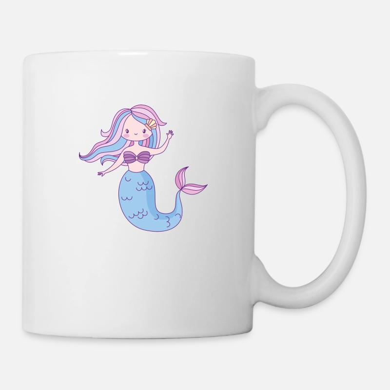 Cadeaux drôles pour les enfants avec sirène - Mug blanc - blanc