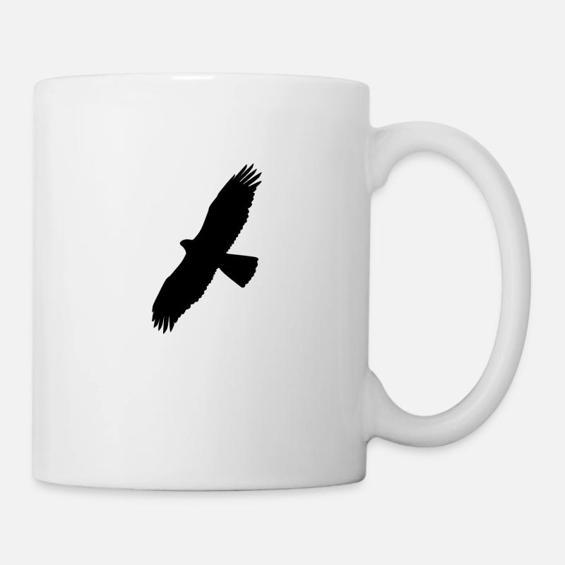 Aigle de Bonelli coloré au dos, silhouette devant - Mug blanc - blanc