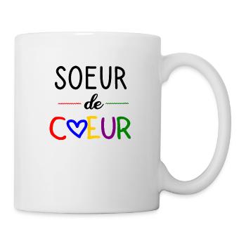 T shirt soeur de coeur, famille, amie. - Mug blanc - blanc - Droite
