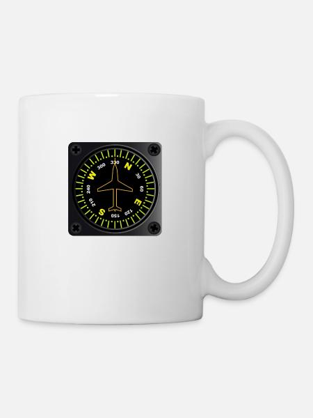 Flugzeugkompass - Tasse - Weiß