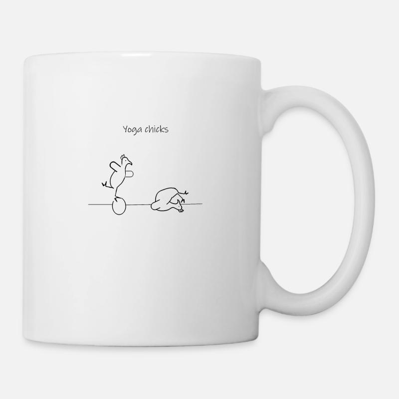Yoga Hühner - Tasse - Weiß