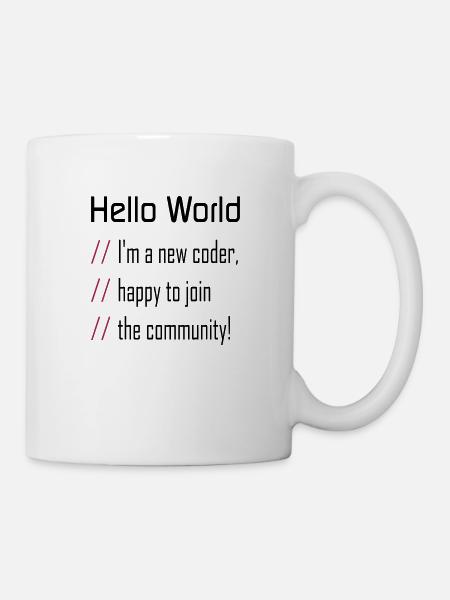 Hello World, 'my new coder - Mug - white