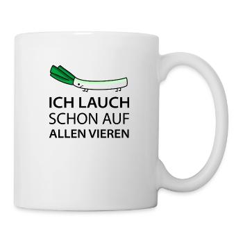 Lustiger Lauch im Stress - Tasse - Weiß - Rechts