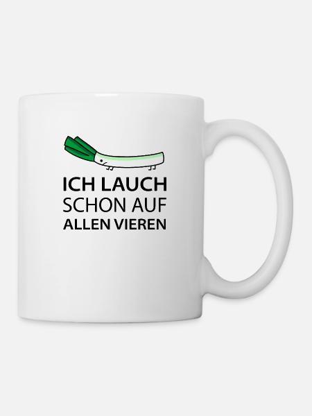 Lustiger Lauch im Stress - Tasse - Weiß