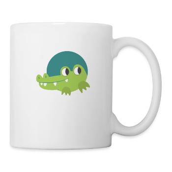 Cute Green crocodile in a circle - Tasse - Weiß - Rechts