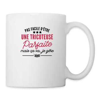tricoteuse parfaite - cadeau humour femme tricot - Mug blanc - blanc - Droite