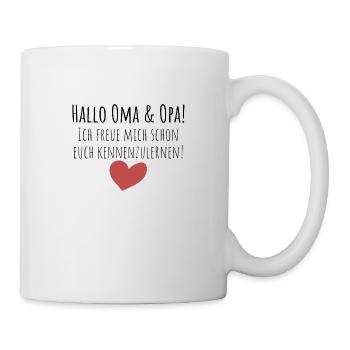 Hallo Oma und Opa! - Tasse - Weiß - Rechts