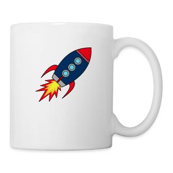 Rakete Startup * Raumschiff * Astronaut * Sterne - Tasse - Weiß - Rechts
