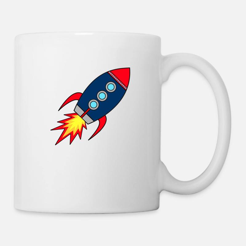 Rakete Startup * Raumschiff * Astronaut * Sterne - Tasse - Weiß