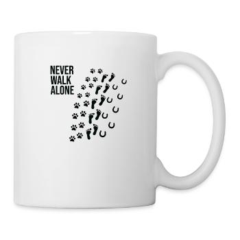 Never walk alone chien propriétaire de chien cadeau - Mug blanc - blanc - Droite
