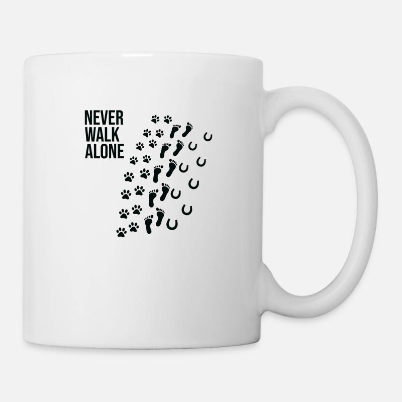 Never walk alone chien propriétaire de chien cadeau - Mug blanc - blanc