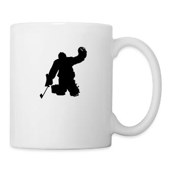 Gardien de but de joueur de hockey sur glace, gardien de but. Hockey sur glace - Mug blanc - blanc - Droite