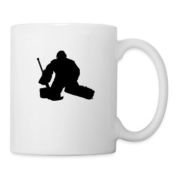 Ice hockey player goalkeeper, goalkeeper. Ice hockey - Mug - white - Right