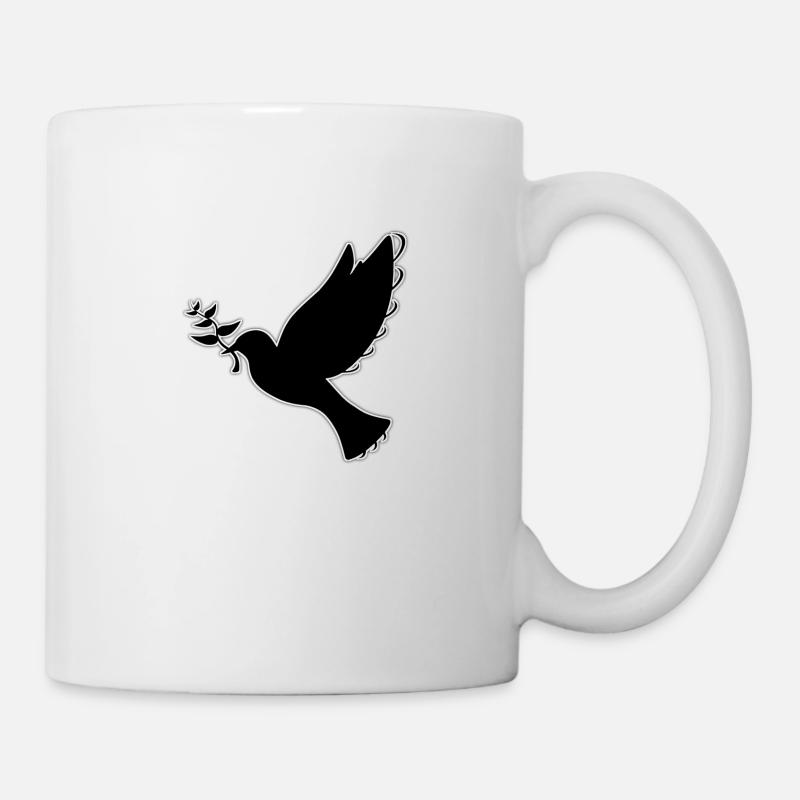 Friedenstaube / Vogel Logo - Tasse - Weiß