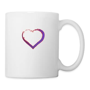 Logo coeur violet - Mug blanc - blanc - Droite