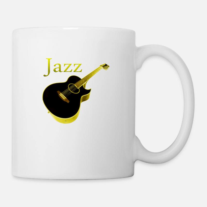 Guitare jazz acoustique - Mug blanc - blanc