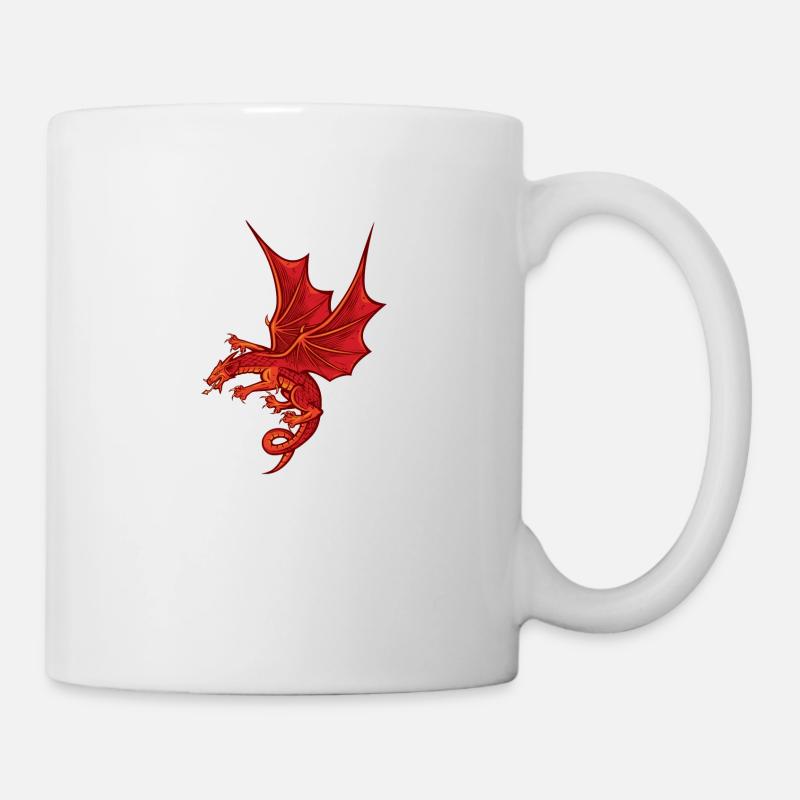 Dragon rouge impressionnant - Mug blanc - blanc
