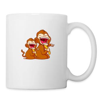 monkey banana funny comic baby monkey - Mug - white - Right